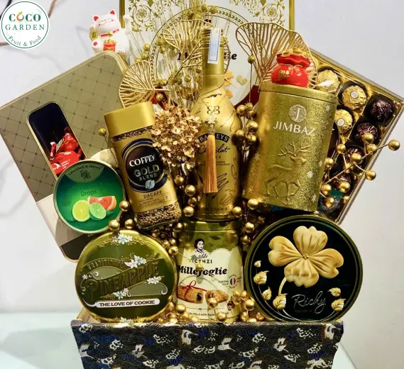 Giỏ Quà Tết Cao Cấp Đủ Set